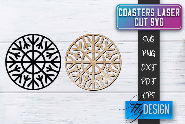 Coasters Laser Cut SVG | Laser Cut SVG SVG Fly Design 