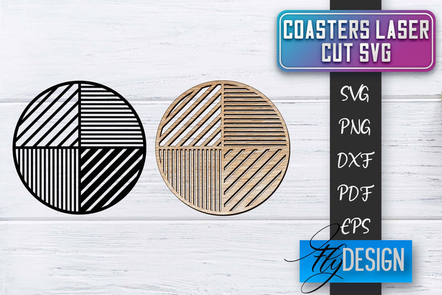 Coasters Laser Cut SVG | Laser Cut SVG SVG Fly Design 