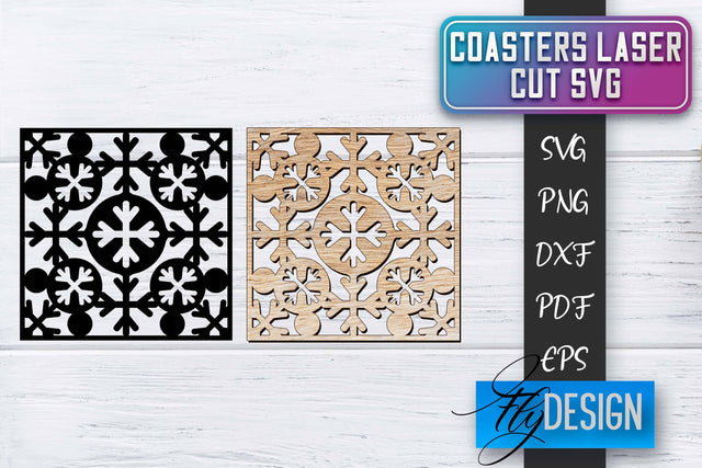 Coasters Laser Cut SVG | Laser Cut SVG SVG Fly Design 
