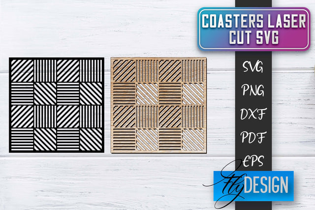 Coasters Laser Cut SVG | Laser Cut SVG SVG Fly Design 