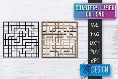 Coasters Laser Cut SVG | Laser Cut SVG SVG Fly Design 