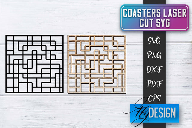 Coasters Laser Cut SVG | Laser Cut SVG SVG Fly Design 