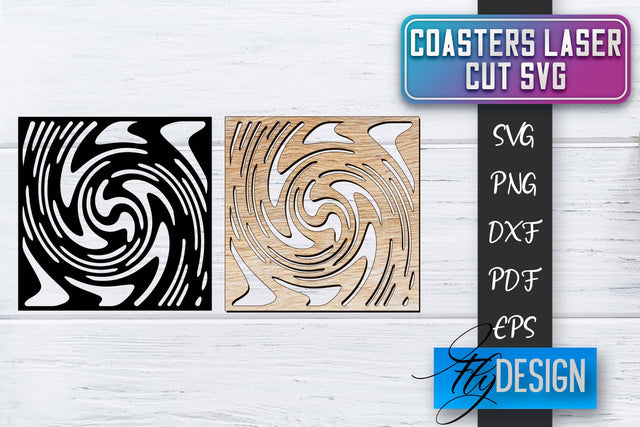 Coasters Laser Cut SVG | Laser Cut SVG SVG Fly Design 