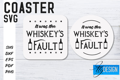Coasters SVG | Coffee SVG Design | Funny Quotes SVG Fly Design 