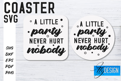 Coasters SVG | Coffee SVG Design | Funny Quotes SVG Fly Design 
