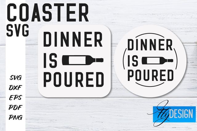 Coasters SVG | Coffee SVG Design | Funny Quotes SVG Fly Design 