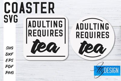 Coasters SVG | Coffee SVG Design | Funny Quotes SVG Fly Design 