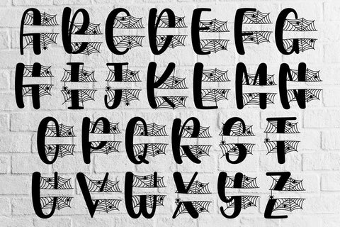Cobwebs Split Alphabet A-Z svg eps ai png pdf SVG zafrans studio 