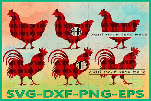 Cock Rooster Svg, Buffalo Plaid SVG AlexSVGStudio 