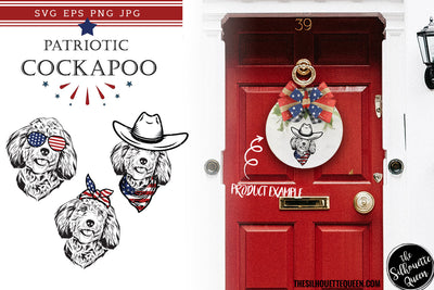 Cockapoo Dog Patriotic Cut files and Sublimation SVG Loveleen Kaur 
