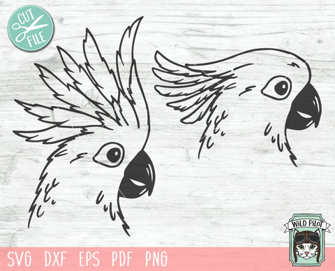Cockatoo SVG File, Cockatoo Cut File, Animal Face SVG, Australia SVG, Cockatoo Face SVG, Animal SVG File, Tropical Bird SVG, Summer SVG File Active SVG Wild Pilot 