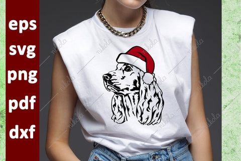Cocker Spaniel Santa Hat Cut File Clipart PNG SVG EPS DXF PDF SVG nikola 