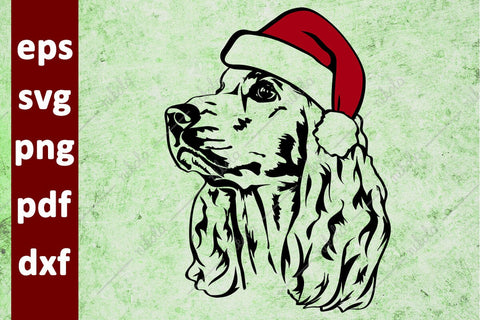 Cocker Spaniel Santa Hat Cut File Clipart PNG SVG EPS DXF PDF SVG nikola 
