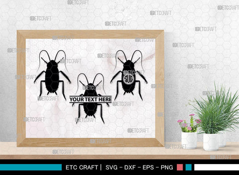 Cockroach Monogram, Cockroach Silhouette, Cockroach SVG, Cockroach Bug Svg, Bug Svg, Roach Svg, SB00241 SVG ETC Craft 