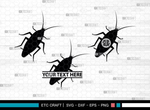 Cockroach Monogram, Cockroach Silhouette, Cockroach SVG, Cockroach Bug Svg, Bug Svg, Roach Svg, SB00241 SVG ETC Craft 