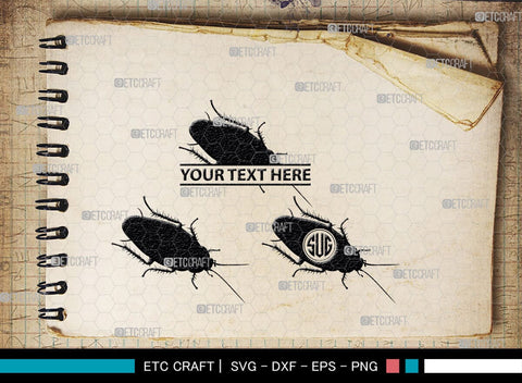 Cockroach Monogram, Cockroach Silhouette, Cockroach SVG, Cockroach Bug Svg, Bug Svg, Roach Svg, SB00241 SVG ETC Craft 