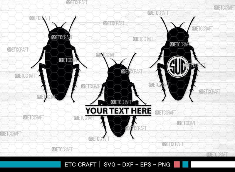 Cockroach Monogram, Cockroach Silhouette, Cockroach SVG, Cockroach Bug ...