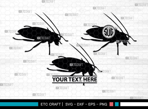 Cockroach Monogram, Cockroach Silhouette, Cockroach SVG, Cockroach Bug Svg, Bug Svg, Roach Svg, SB00241 SVG ETC Craft 