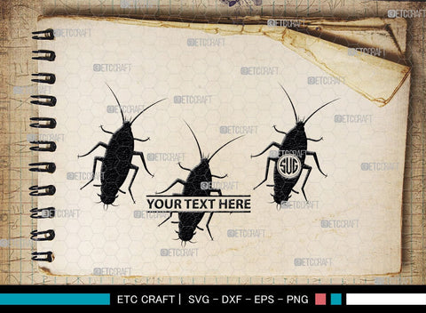 Cockroach Monogram, Cockroach Silhouette, Cockroach SVG, Cockroach Bug Svg, Bug Svg, Roach Svg, SB00241 SVG ETC Craft 