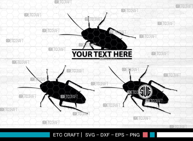 Cockroach Monogram, Cockroach Silhouette, Cockroach SVG, Cockroach Bug Svg, Bug Svg, Roach Svg, SB00241 SVG ETC Craft 