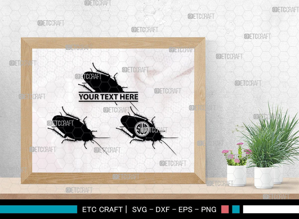 Cockroach Monogram, Cockroach Silhouette, Cockroach SVG, Cockroach Bug ...