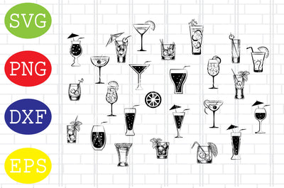 Cocktail Glasses Svg, Cocktail Svg, Glass Svg, Cocktail Cut File, Cocktail Clipart, Drink Svg, Margarita Svg, Wine Svg, Cocktail Silhouette Svg SVG DigitalSvgFiles 