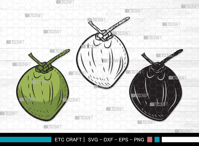 Coconut SVG Cut File | Fruit Svg | Coconut Drink Svg | Coconut Shell Svg | Tropical Drink | Coconut Clipart SVG ETC Craft 