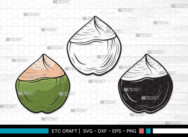 Coconut SVG Cut File | Fruit Svg | Coconut Drink Svg | Coconut Shell Svg | Tropical Drink | Coconut Clipart SVG ETC Craft 