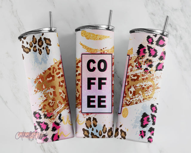 COFFEE 20 Oz Skinny design for sublimation,Tumbler Wrap, Sublimation Tumbler Sublimation CaldwellArt 