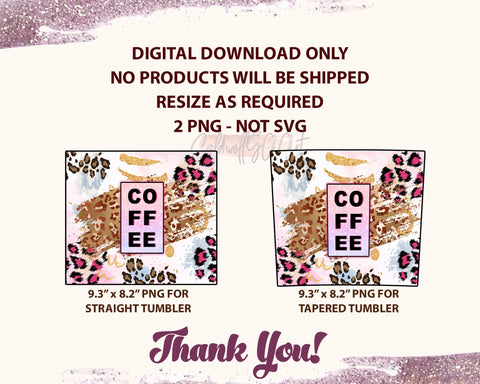 COFFEE 20 Oz Skinny design for sublimation,Tumbler Wrap, Sublimation Tumbler Sublimation CaldwellArt 