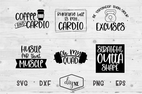 Coffee and Cardio Bundle SVG DIYxe Designs 