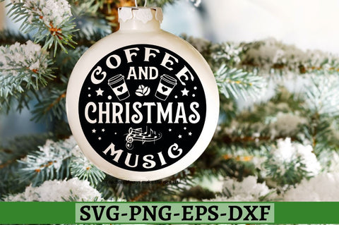 Coffee and christmas music SVG, Coffee and christmas music SVG DESIGNISTIC 
