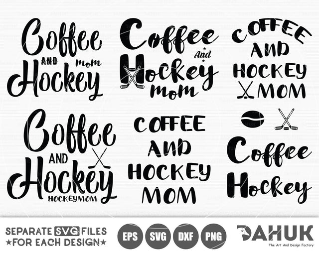 Coffee And Hockey svg | hockey mom svg bundle | hockey silhouette clipart cuttable design svg png dxf & eps designs SVG dahukdesign 