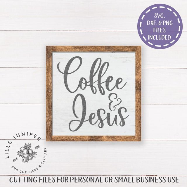 Coffee and Jesus SVG | Christian SVG | Coffee SVG SVG LilleJuniper 