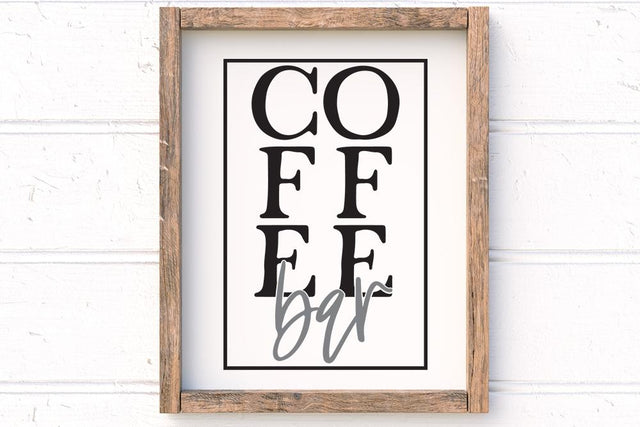 Coffee Bar Farmhouse Stencil SVG SVG Ikonart Design Shop 
