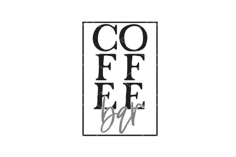 Coffee Bar Farmhouse Stencil SVG SVG Ikonart Design Shop 