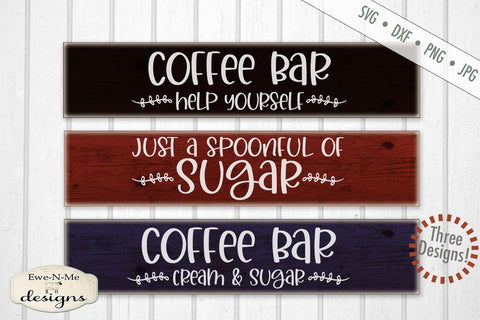 Coffee Bar Mini Bundle - Coffee Cream Sugar - SVG SVG Ewe-N-Me Designs 