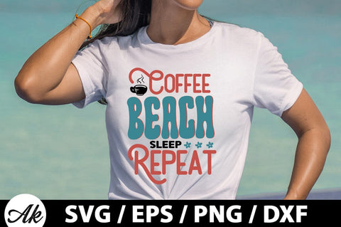 Coffee beach sleep repeat Retro SVG SVG akazaddesign 