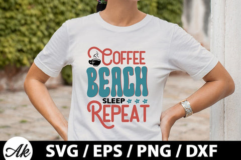 Coffee beach sleep repeat Retro SVG SVG akazaddesign 