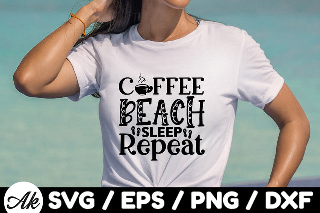 Coffee beach sleep repeat svg SVG akazaddesign 