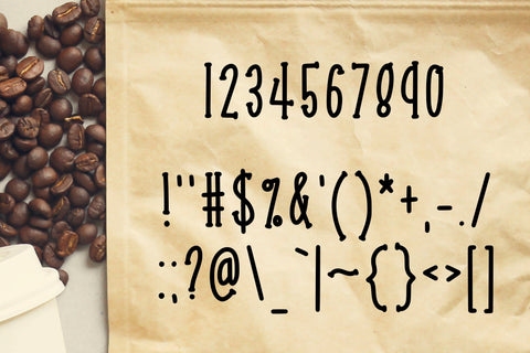 Coffee Beans Font Kitaleigh 