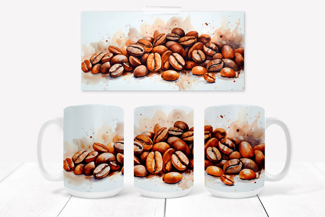 Coffee beans mug | Coffee beans sublimation design mug Sublimation Svetana Studio 