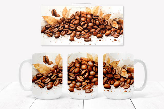 Coffee beans mug design | Coffee beans sublimation mug Sublimation Svetana Studio 