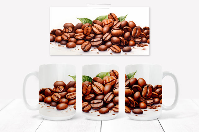 Coffee beans mug wrap | Coffee beans sublimation mug Sublimation Svetana Studio 