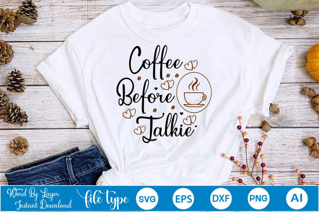 Coffee Before Talkie SVG SVGs,Quotes and Sayings,Food & Drink,On Sale, Print & Cut SVG DesignPlante 503 