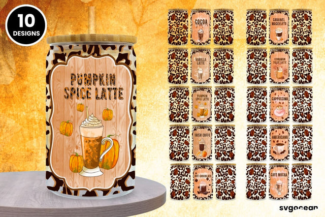 Coffee Can Glass Bundle | PNG | 16 Oz Libbey Glass Sublimation SvgOcean 