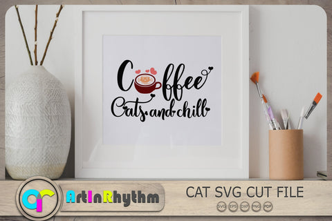 Coffee Cats and Chill Svg, Cat Svg, Cat Svg File, Cat Cafe Svg SVG Artinrhythm shop 