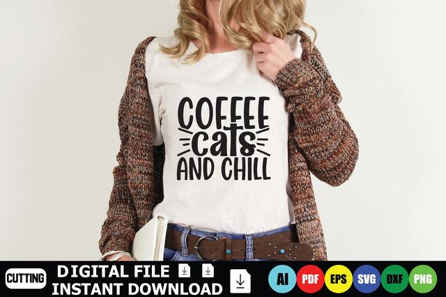 Coffee Cats and Chill SVG Shahin alam 