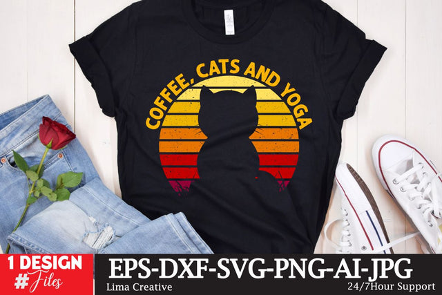 Coffee ,Cats Ans Yoga SVG Cute File SVG Insomnia Std 
