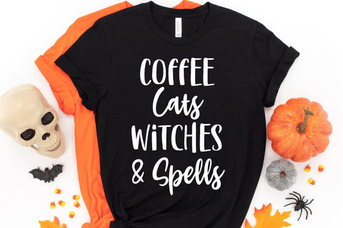 Coffee Cats Witches and Spells Halloween SVG SVG She Shed Craft Store 